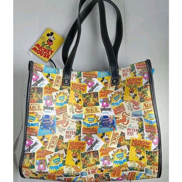 Disney Tote Diaper Kids Bag Purse Classic Movie Posters Vacation With ID Holder - Picture 2 of 7